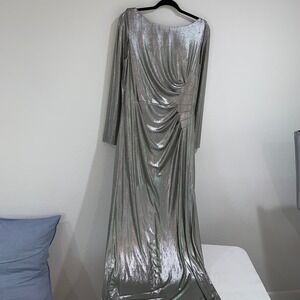 Elegant Silver Evening Gown